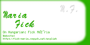 maria fick business card